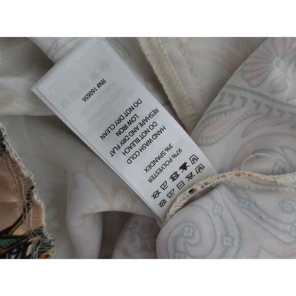 Rachel Zoe Womens Wide Leg Satin Pants Large Multicolor Floral Pull On Boho Hipp - Picture 6 of 6